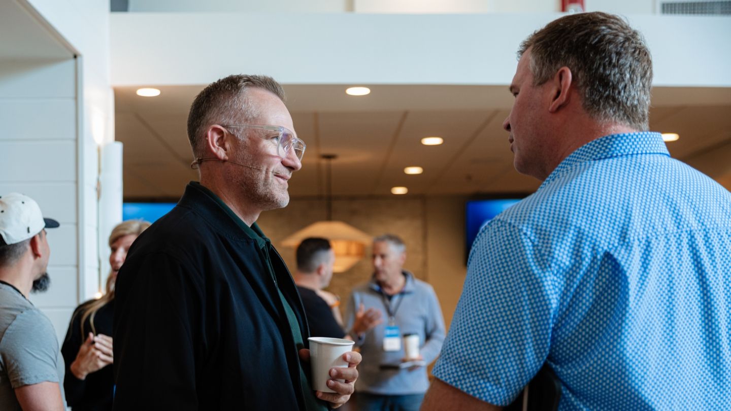 Leaders connecting at a Clarity event
